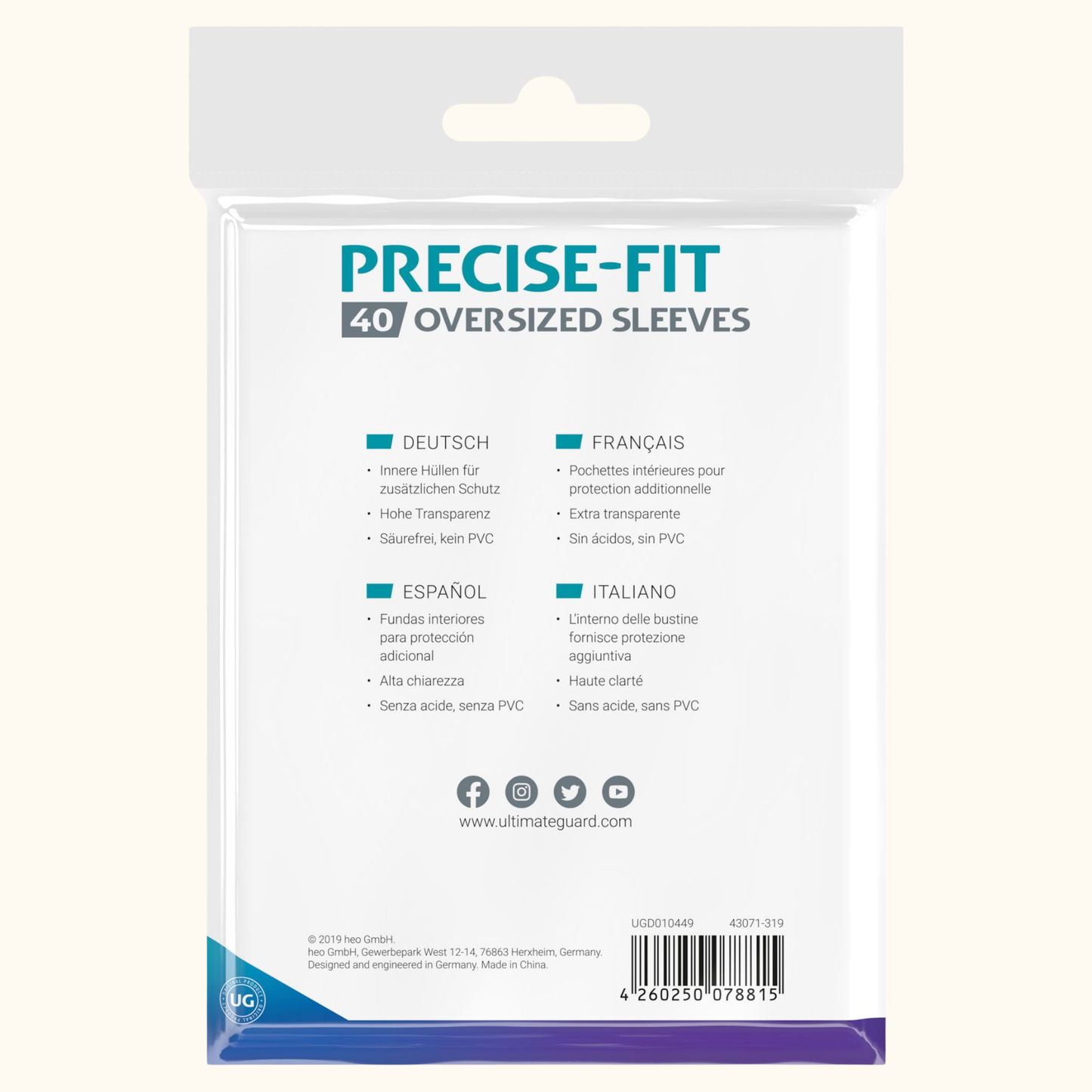 Ultimate Guard Precise-Fit Sleeves Oversized Transparent (40)