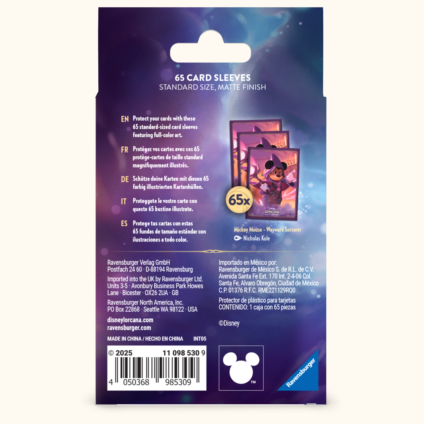 Disney Lorcana TCG Card Sleeves Mickey Mouse (65)