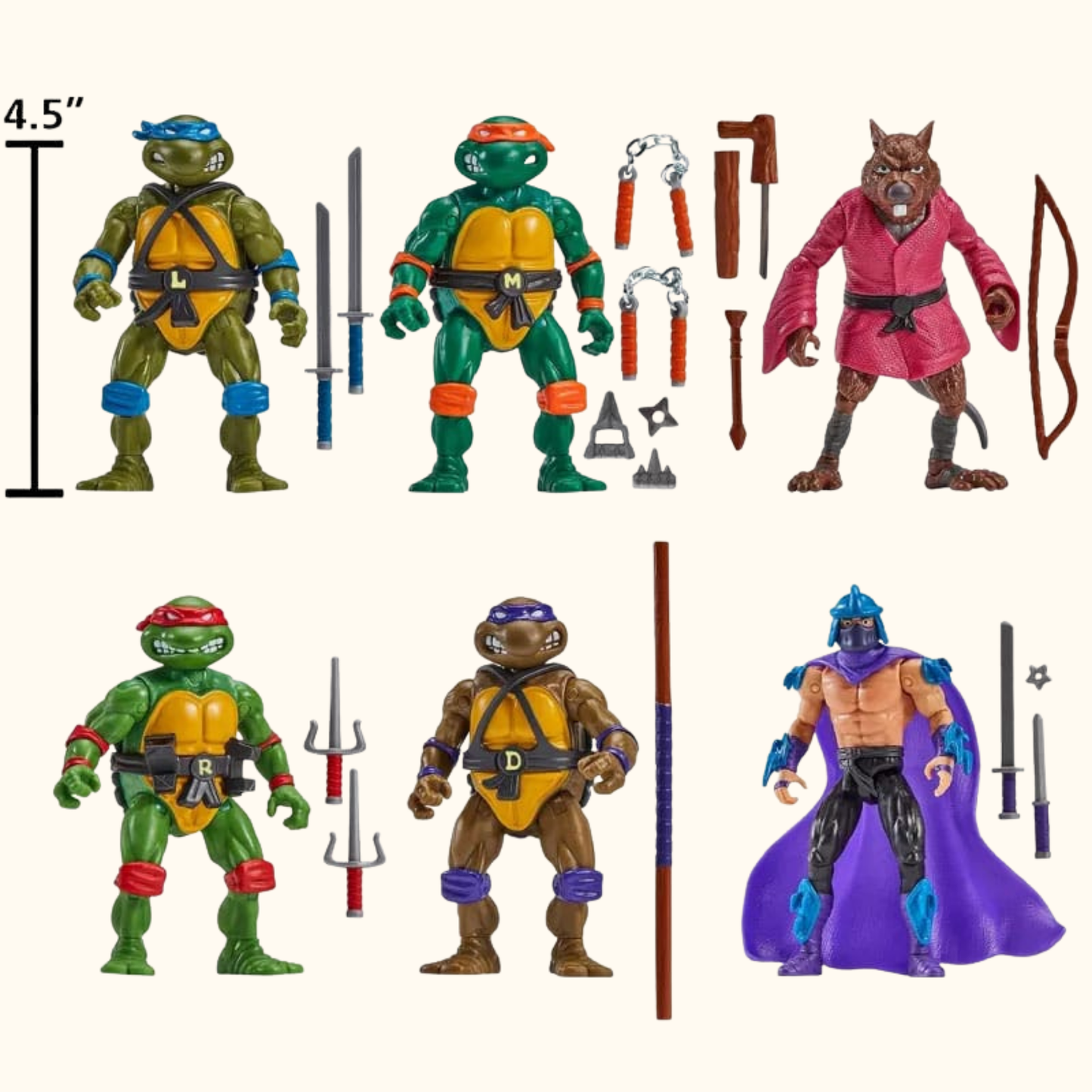 Teenage Mutant Ninja Turtles Actionfiguren 1988 Remastered exklusiven heo EU Edition