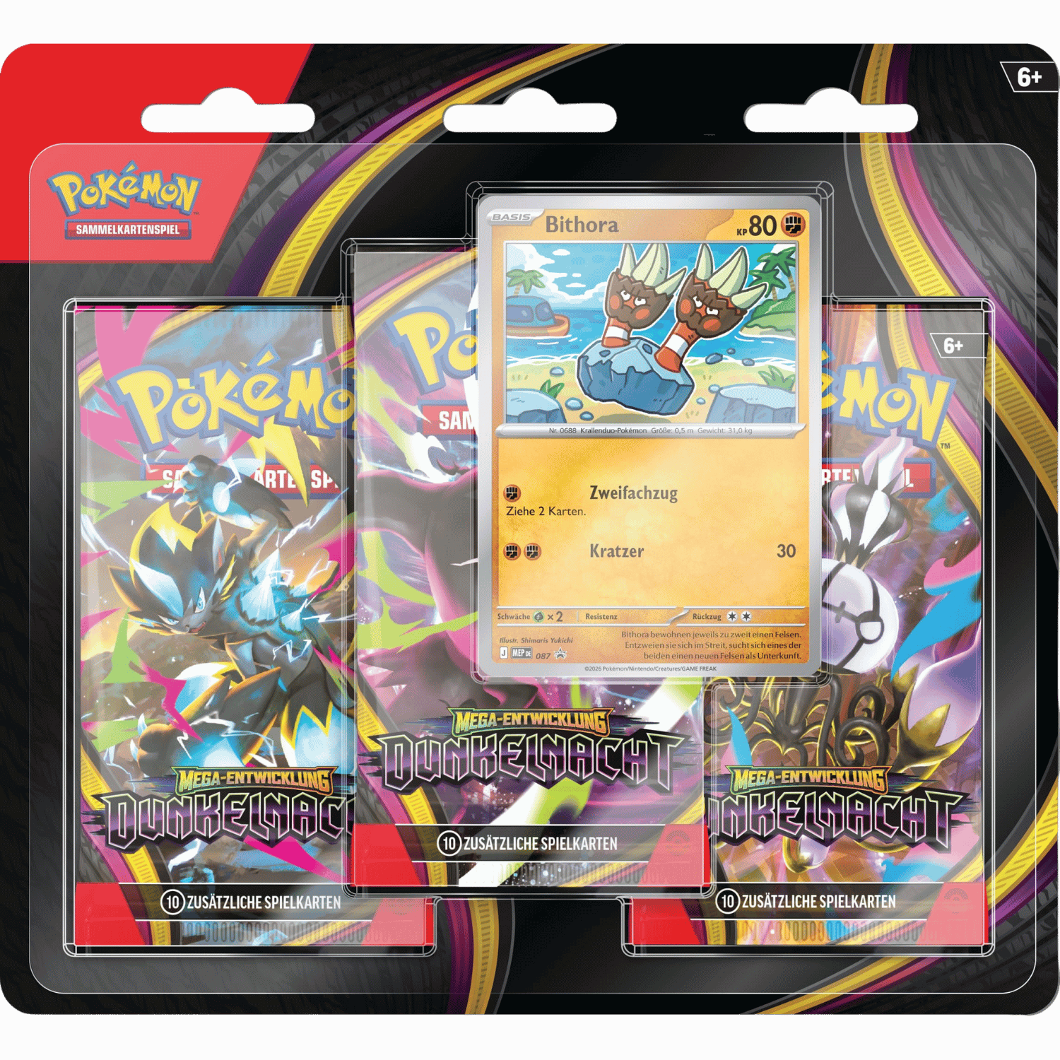 Pokemon TCG - Mega-Entwicklung – Dunkelnacht 3er-Pack Blister - Deutsche Version 🇩🇪
