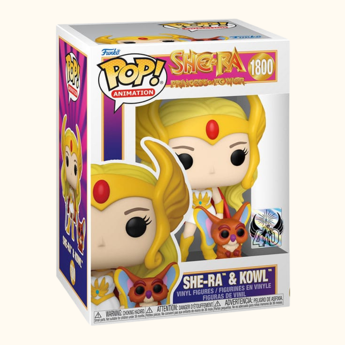 Masters of the Universe POP! &amp; Buddy Vinyl Figure She-Ra w/Kowl 9 cm