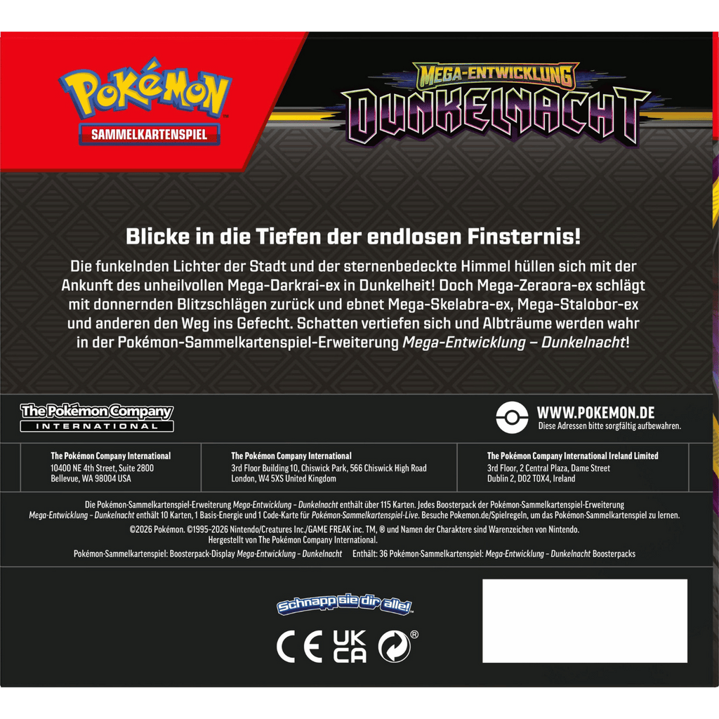 Pokemon TCG Mega-Entwicklung – Dunkelnacht Booster Display (36) *Deutsche Version* 🇩🇪