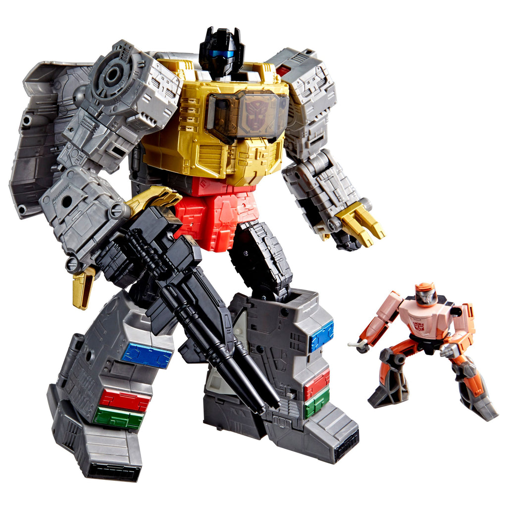 Dinobot Grimlock & Autobot Wheelie - The Transformers: The Movie Studio Series Leader Class Actionfigur 22 cm