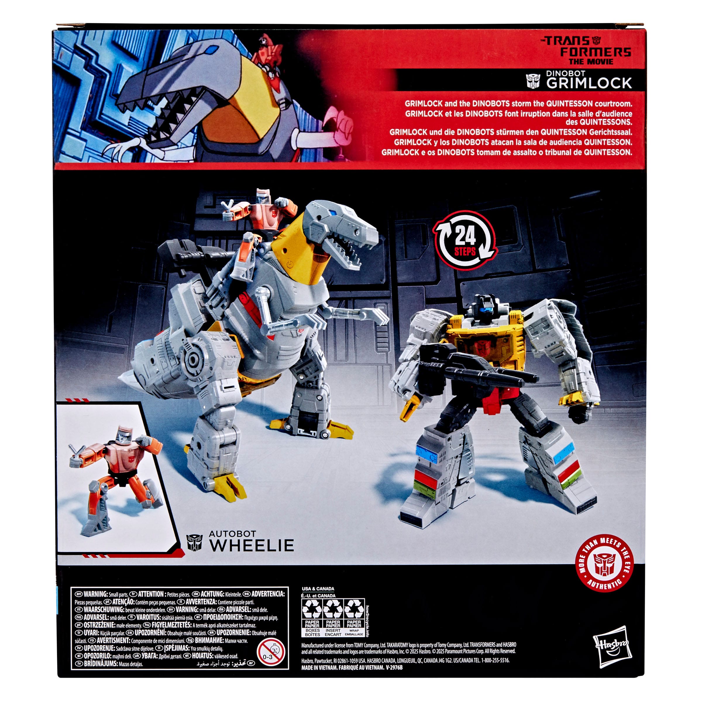 Dinobot Grimlock & Autobot Wheelie - The Transformers: The Movie Studio Series Leader Class Actionfigur 22 cm
