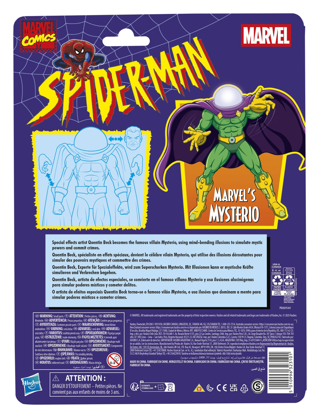 Marvel's Mysterio Spider-Man Marvel Legends Retro 6-inch Action Figure