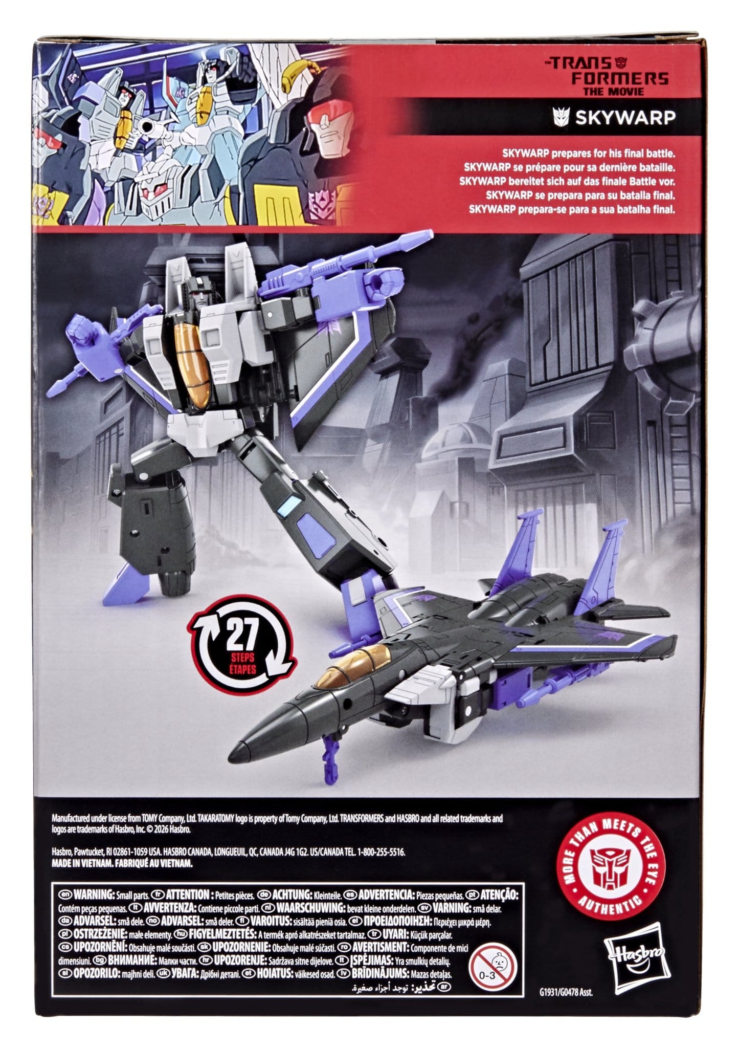 Skywarp Transformers - The Movie Studio Series Voyager Class Actionfigur 17 cm
