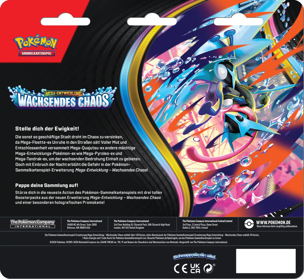 Pokemon TCG Drei-Boosterpack-Blister Mega-Entwicklung - Wachsendes Chaos *Deutsche Version* 🇩🇪