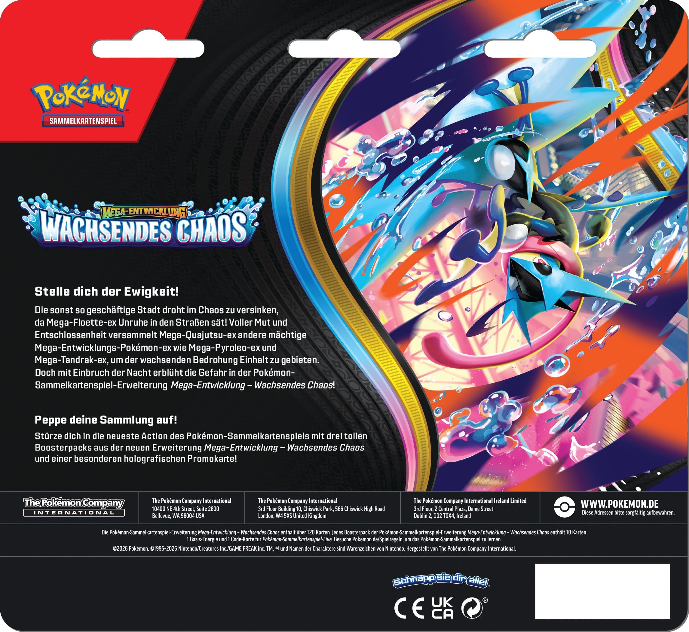 Pokemon TCG Drei-Boosterpack-Blister Mega-Entwicklung - Wachsendes Chaos *Deutsche Version* 🇩🇪