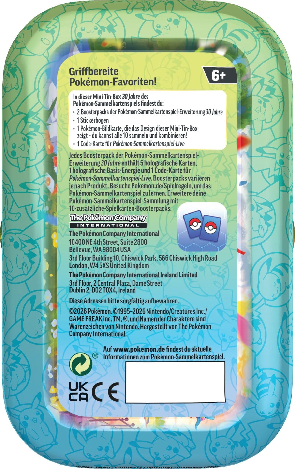 Pokemon TCG Mini-Tin 30 Jahre  *Deutsche Version* 🇩🇪