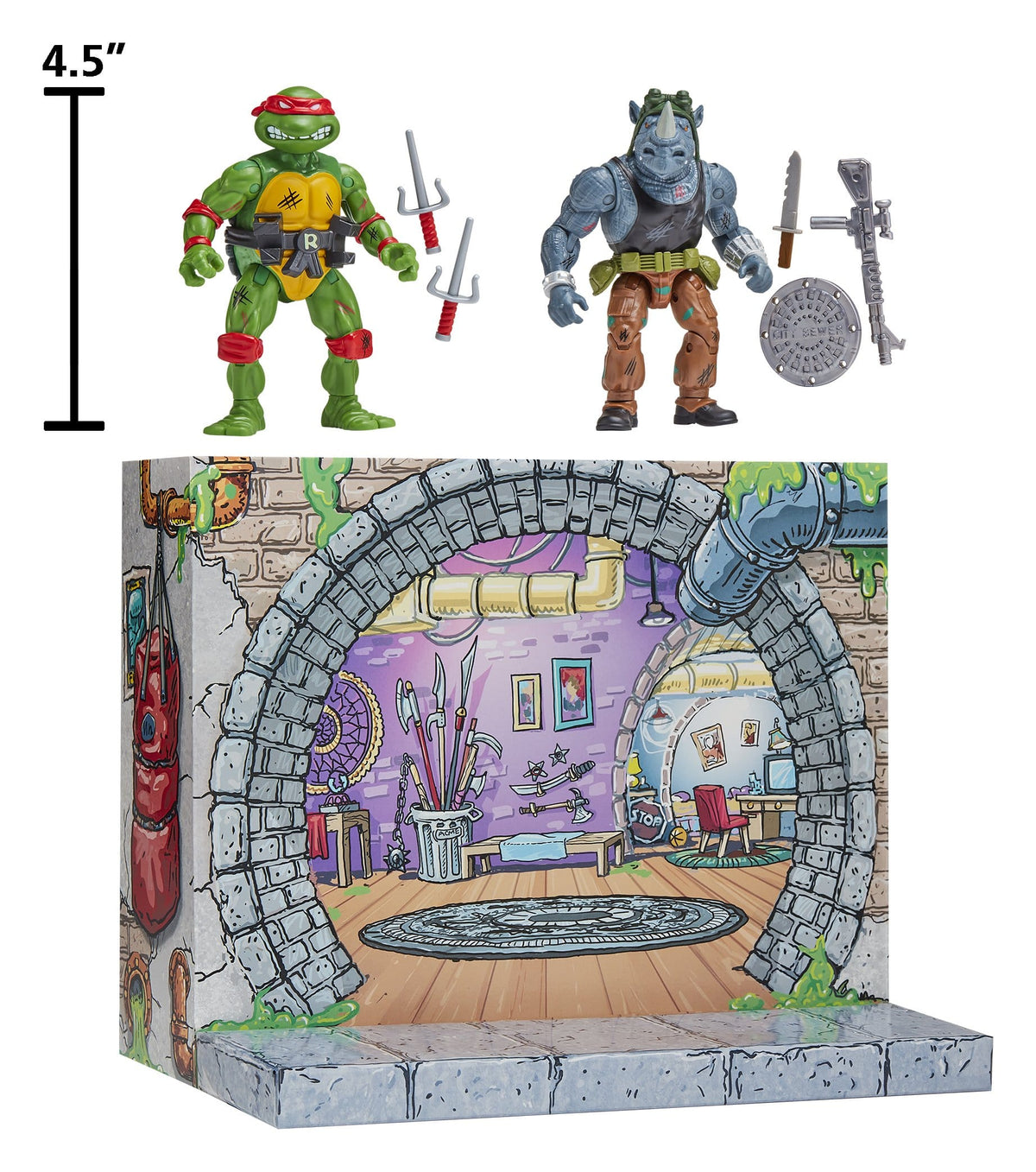 Teenage Mutant Ninja Turtles: Remastered Actionfiguren Raphael vs. Rocksteady