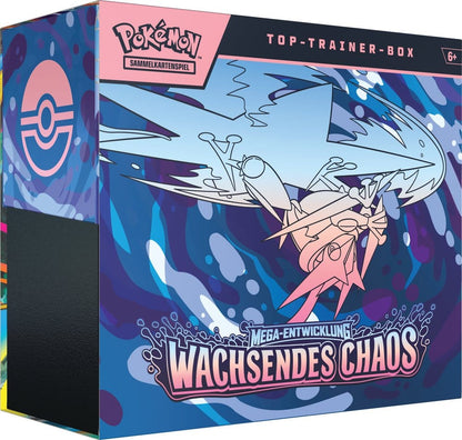 Pokemon TCG Top-Trainer-Box Mega-Entwicklung - Wachsendes Chaos *Deutsche Version* 🇩🇪